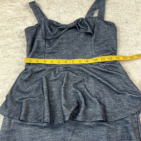 Monteau denim peplum bodycon sheath dress, size m - Picture 6 of 9